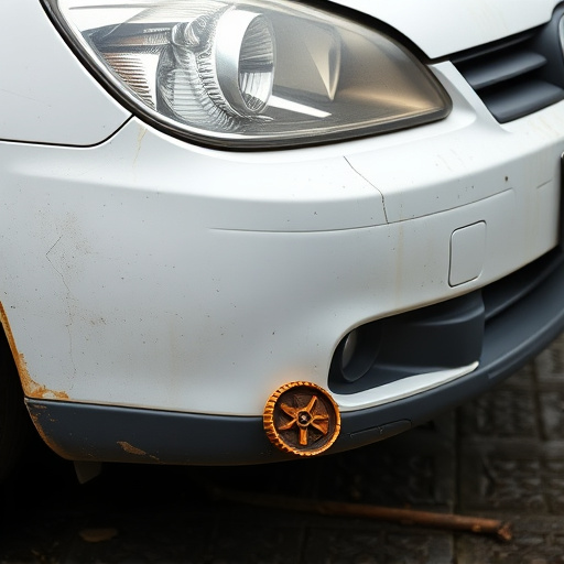 damaged car bumper