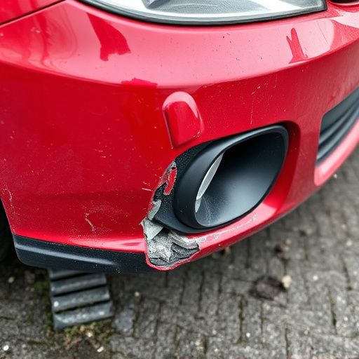 damaged car bumper