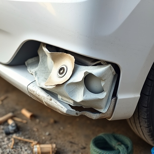 damaged car bumper