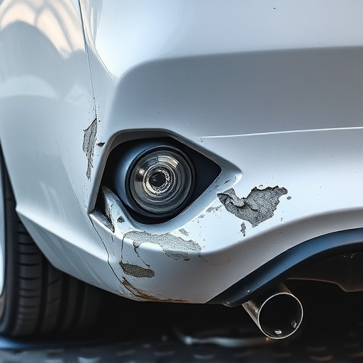 damaged car bumper