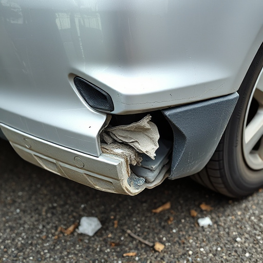 damaged car bumper