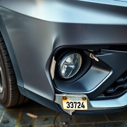 damaged car bumper