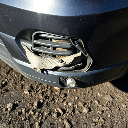 damaged car bumper