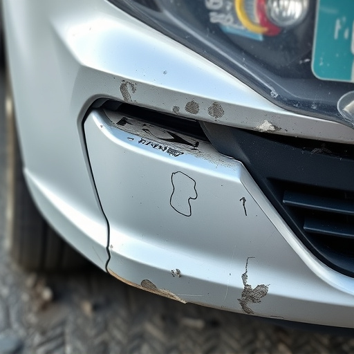 damaged car bumper