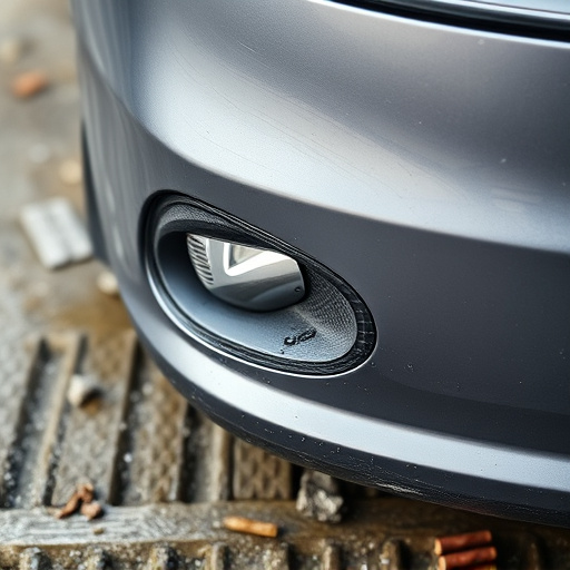 damaged car bumper