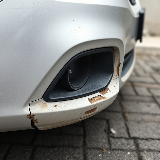 damaged car bumper