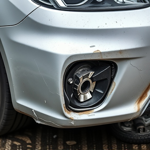 damaged car bumper