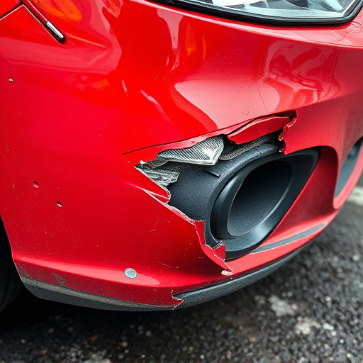damaged car bumper