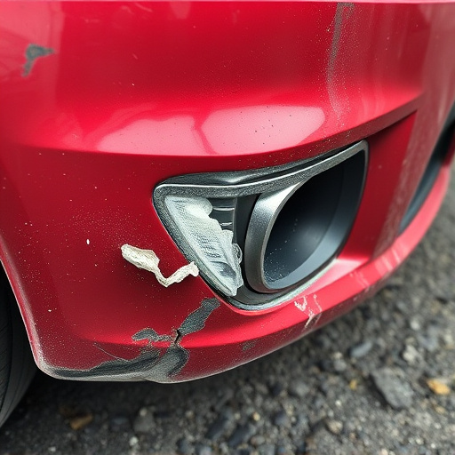 damaged car bumper