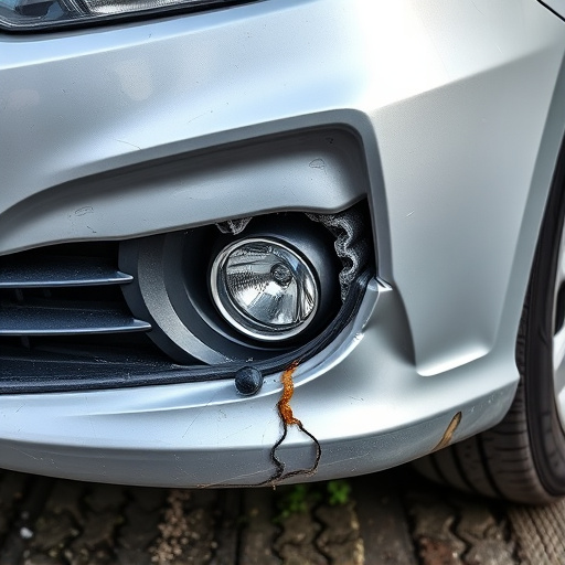 damaged car bumper