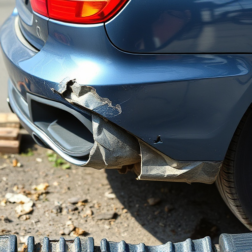 damaged car bumper