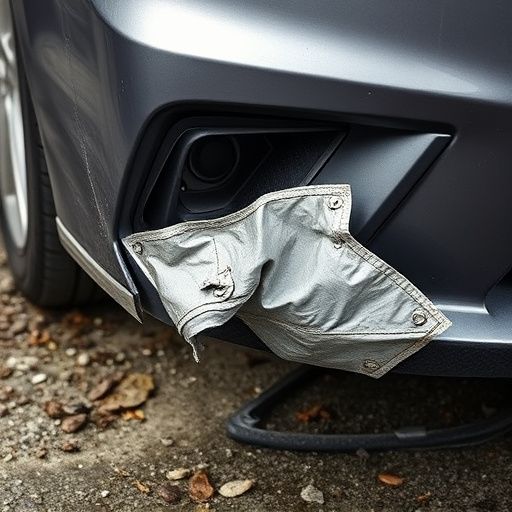 damaged car bumper