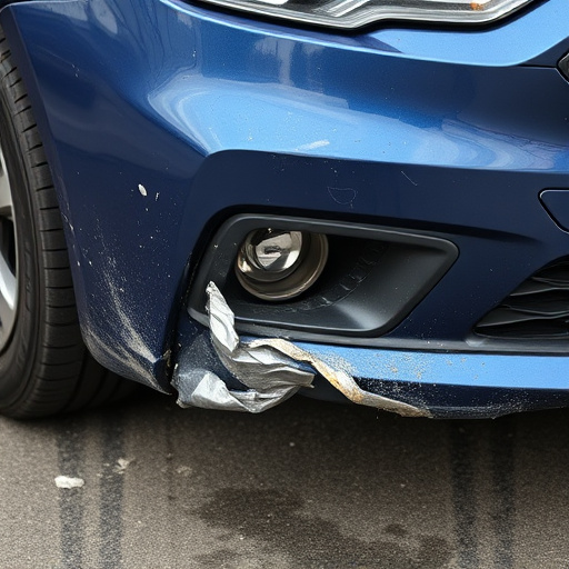 damaged car bumper
