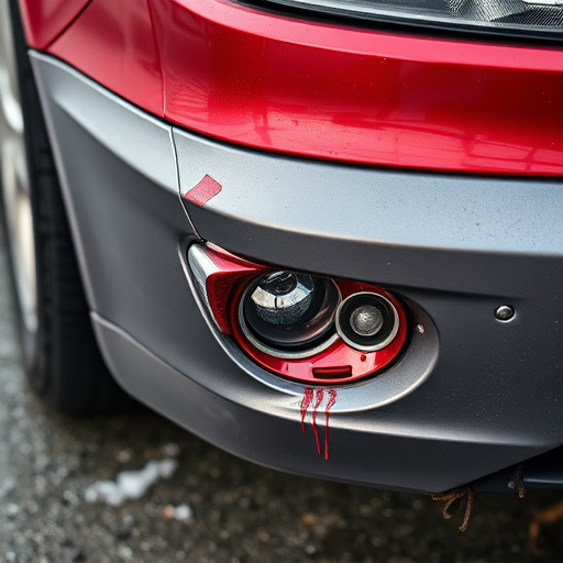 damaged car bumper