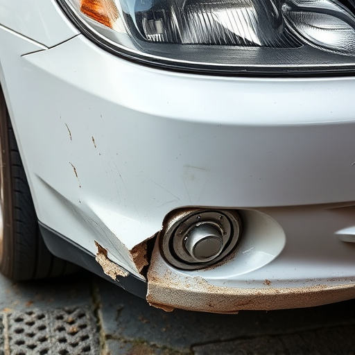 damaged car bumper
