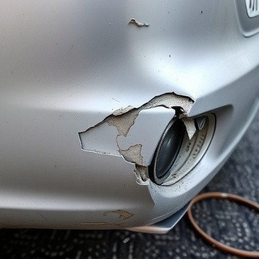 damaged car bumper
