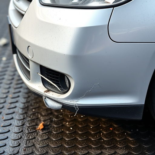 damaged car bumper
