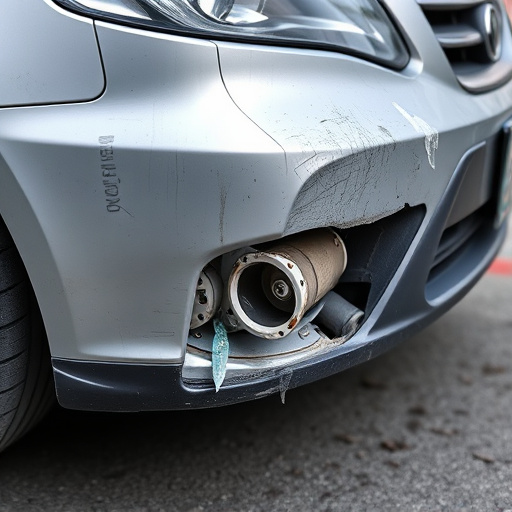damaged car bumper