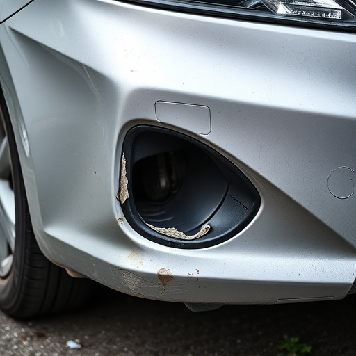 damaged car bumper
