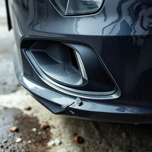 damaged car bumper