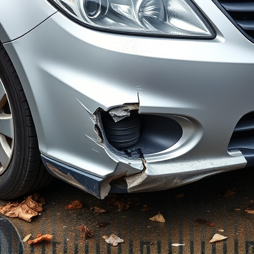 damaged car bumper