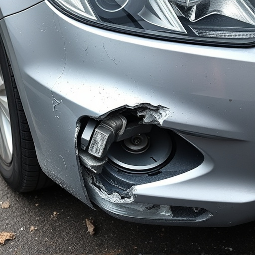 damaged car bumper