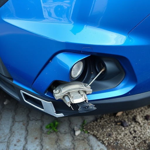 damaged car bumper