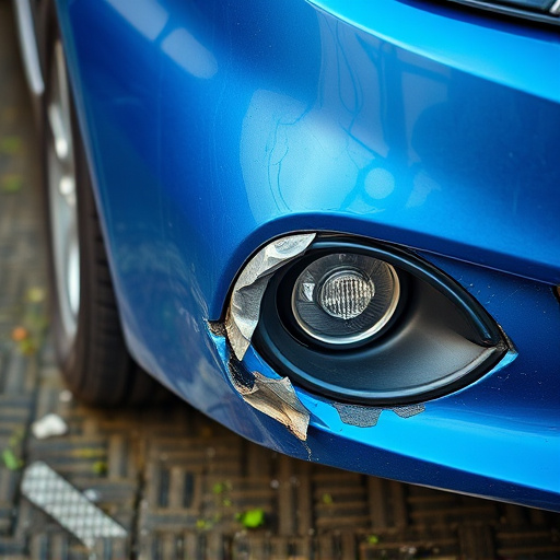 damaged car bumper