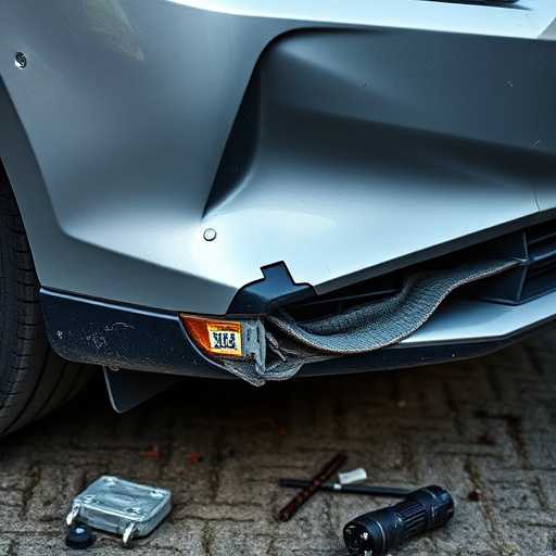 damaged car bumper