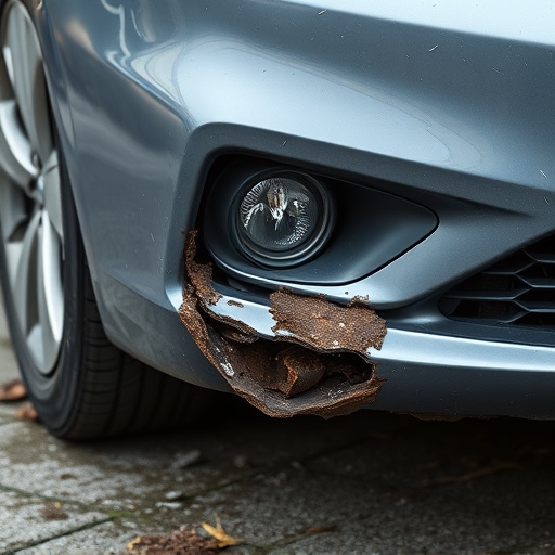 damaged car bumper