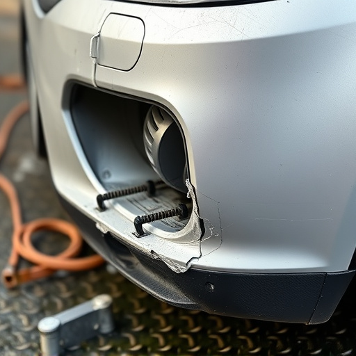 damaged car bumper