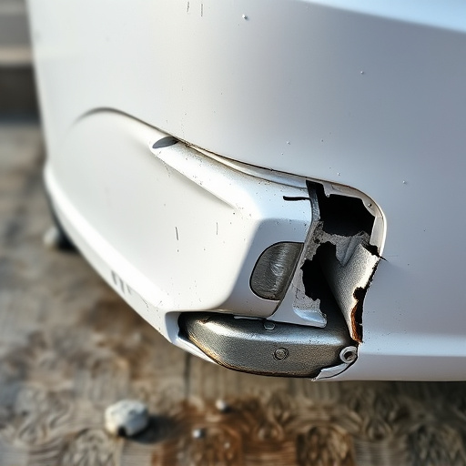 damaged car bumper