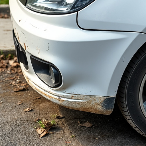 damaged car bumper