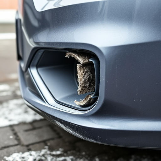 damaged car bumper