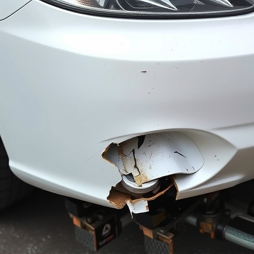 damaged car bumper