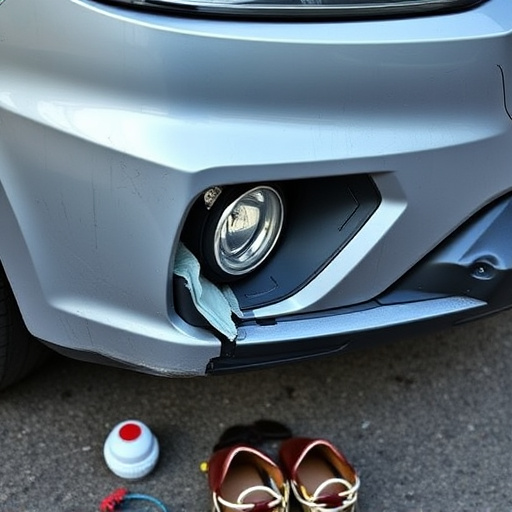 damaged car bumper