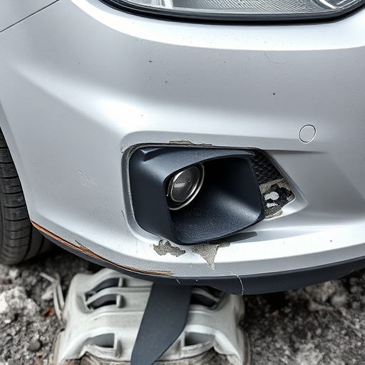 damaged car bumper