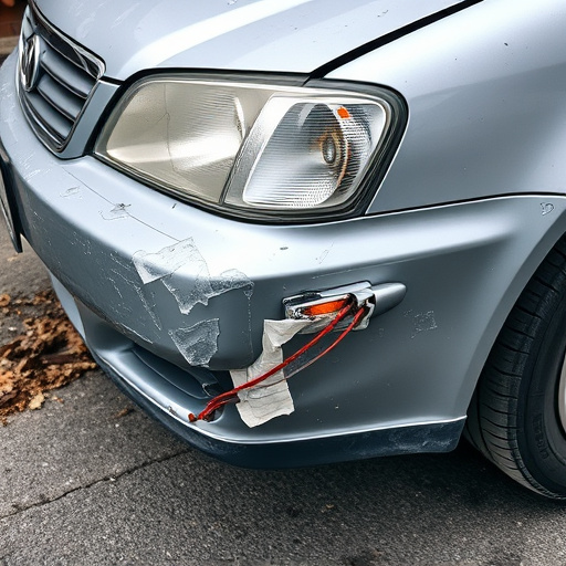 damaged car bumper