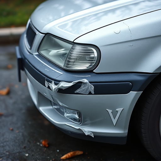 damaged car bumper