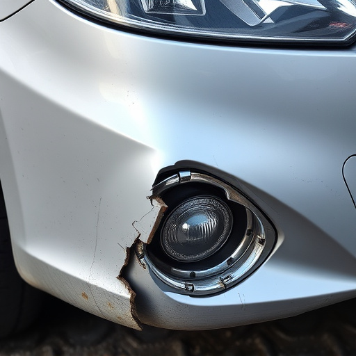damaged car bumper