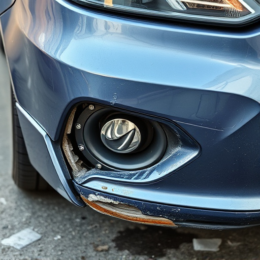 damaged car bumper