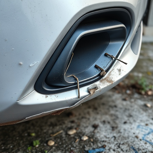 damaged car bumper