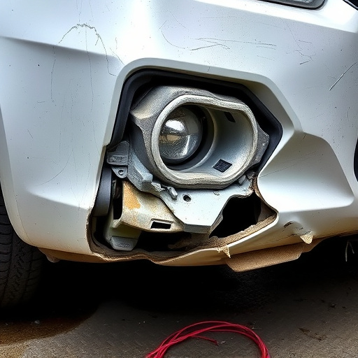 damaged car bumper