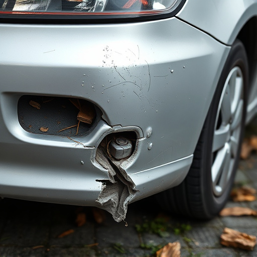 damaged car bumper