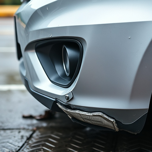 damaged car bumper
