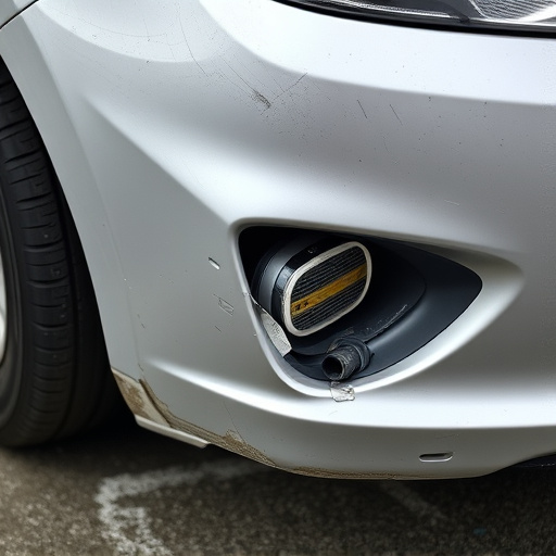 damaged car bumper