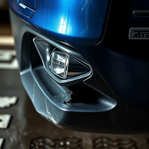 damaged car bumper