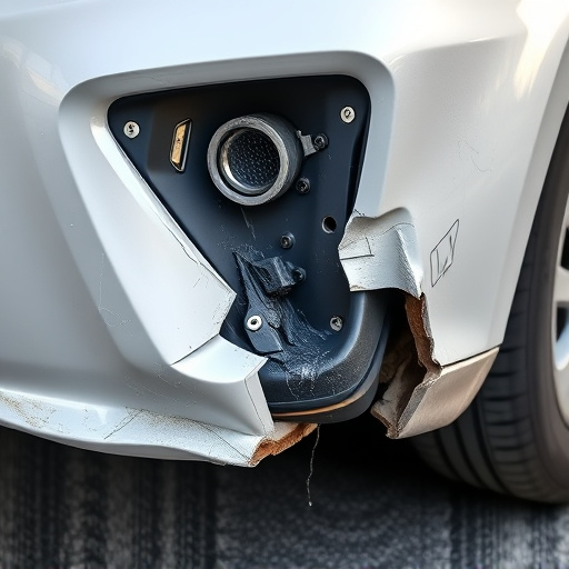 damaged car bumper