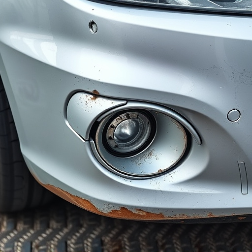 damaged car bumper
