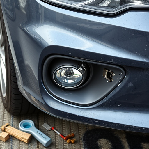 damaged car bumper